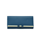 Blue Elegant Women's Long Wallet - Clutch Purse with Zip Coin Pocket & Card Slots
