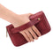 Black Double Zipper Women's Wallet - Large Capacity Clutch Organizer with Wristlet Strap