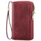 Light Blue Double Zipper Women's Wallet - Large Capacity Clutch Organizer with Wristlet Strap
