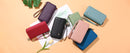 Light Blue Double Zipper Women's Wallet - Large Capacity Clutch Organizer with Wristlet Strap