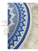 4 Pcs Beige and Grey Boho Chic Woven Cotton Placemat with Tassels - Nordic Bohemian Style(Tableware is a prop for shooting and is not included)