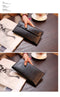 Claret Red Women's Genuine Leather Long Wallet - Slim Business Clutch with Snap Closure, Multi-Card Holder