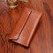 Brown Women's Genuine Leather Long Wallet - Slim Business Clutch with Snap Closure, Multi-Card Holder