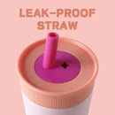 2 Pcs Pink 12oz Insulated Tumbler with Straw - 304 Stainless Steel, BPA-Free, Leak-Proof Coffee Mug for Hot and Cold Drinks