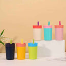 2 Pcs Yellow 12oz Insulated Tumbler with Straw - 304 Stainless Steel, BPA-Free, Leak-Proof Coffee Mug for Hot and Cold Drinks