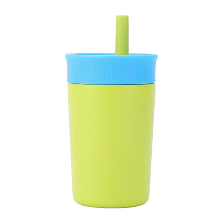2 Pcs Green 12oz Insulated Tumbler with Straw - 304 Stainless Steel, BPA-Free, Leak-Proof Coffee Mug for Hot and Cold Drinks