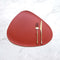 4 Pcs Red Nordic-Style PVC Leather Placemats Set of 4 - Waterproof, Heat-Resistant, and Oil-Proof Triangular Table Mats