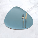 4 Pcs Blue Nordic-Style PVC Leather Placemats Set of 4 - Waterproof, Heat-Resistant, and Oil-Proof Triangular Table Mats