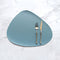 4 Pcs Blue Nordic-Style PVC Leather Placemats Set of 4 - Waterproof, Heat-Resistant, and Oil-Proof Triangular Table Mats