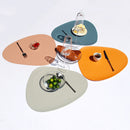 4 Pcs Green Nordic-Style PVC Leather Placemats Set of 4 - Waterproof, Heat-Resistant, and Oil-Proof Triangular Table Mats