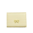 Yellow Compact Women's Bow-Accent Wallet - Fresh Minimalist PU Leather Foldable Card Holder with Multiple Slots