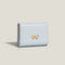 Blue Compact Women's Bow-Accent Wallet - Fresh Minimalist PU Leather Foldable Card Holder with Multiple Slots