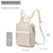 Beige Mini Waterproof Oxford Backpack - Lightweight 263g Travel Crossbody Bag with Adjustable Straps