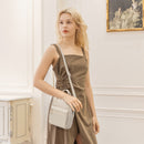 Brown Mini Waterproof Oxford Backpack - Lightweight 263g Travel Crossbody Bag with Adjustable Straps