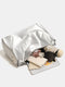 Silver Luminous Silver Nylon Underarm Shoulder Bag - Convertible Crossbody Hobo with Pouch - Lightweight & Modern
