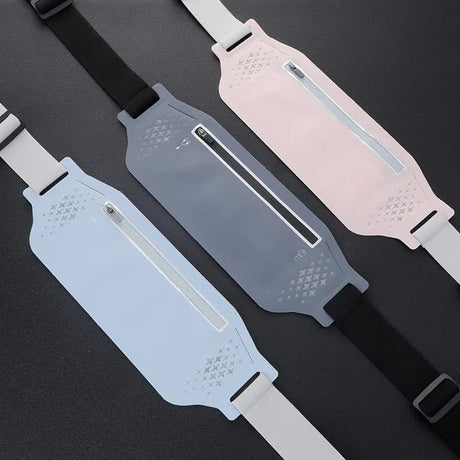 2 Pcs Black Lightweight Women's Running Waist Bag - Splash-Proof Fitness Belt with Stretchable Phone Storage