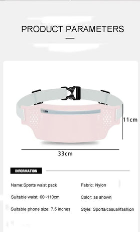 2 Pcs Fluorescent Green Lightweight Women's Running Waist Bag - Splash-Proof Fitness Belt with Stretchable Phone Storage