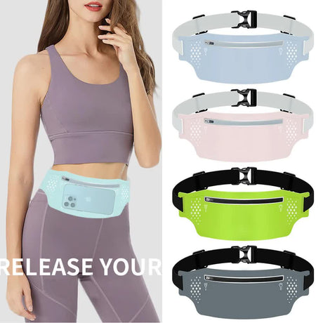 2 Pcs Orange Lightweight Women's Running Waist Bag - Splash-Proof Fitness Belt with Stretchable Phone Storage