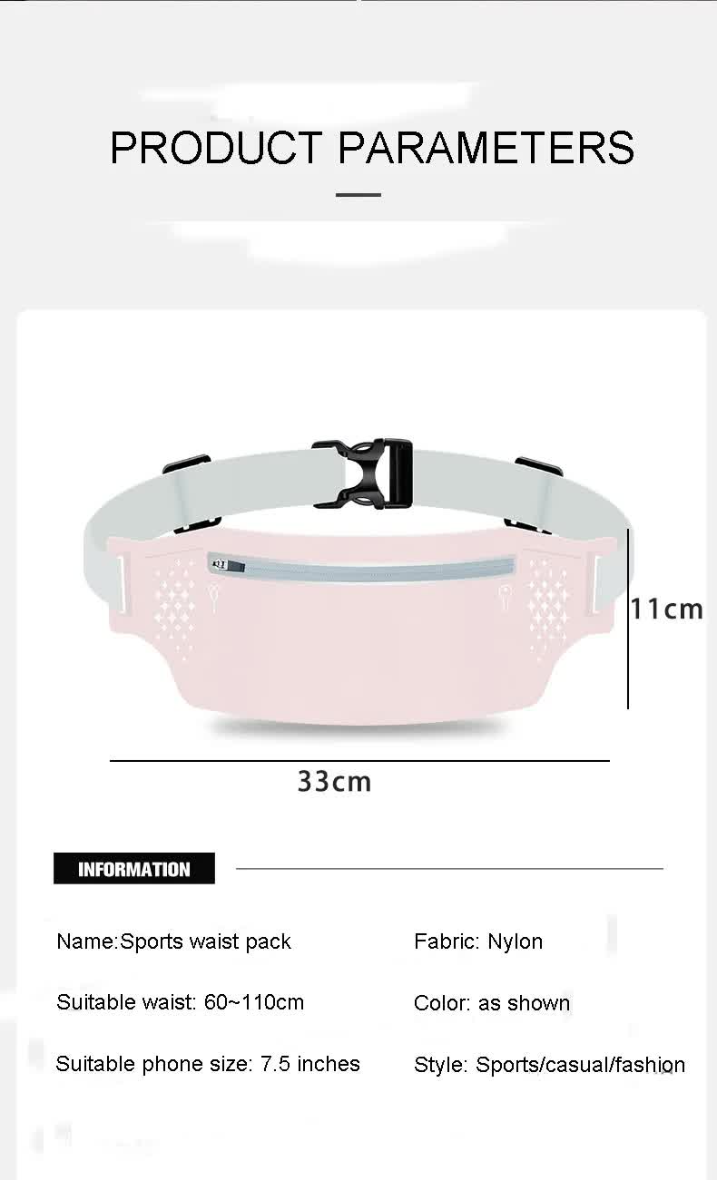 2 Pcs Orange Lightweight Women's Running Waist Bag - Splash-Proof Fitness Belt with Stretchable Phone Storage