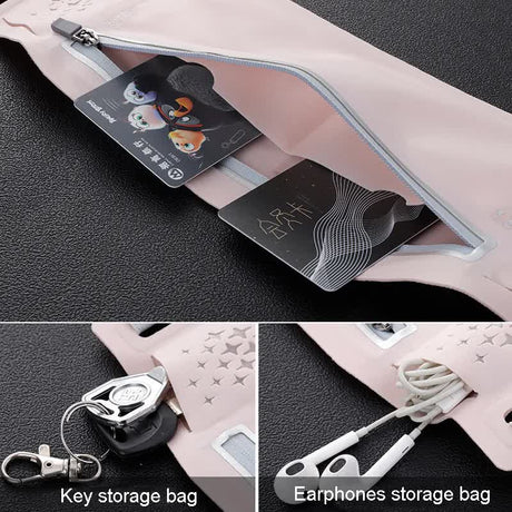 2 Pcs Light Green Lightweight Women's Running Waist Bag - Splash-Proof Fitness Belt with Stretchable Phone Storage