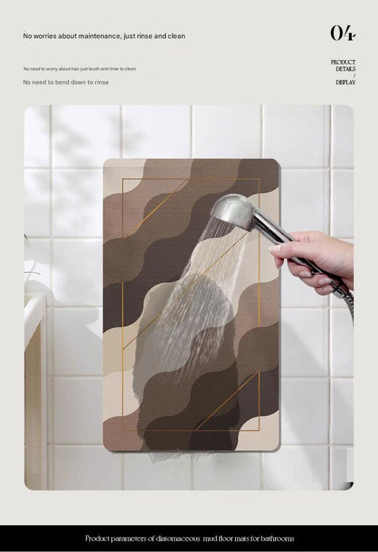 2 Pcs Style 1 White And Black Puppy pattern Cartoon Pet Feeding Mat for Cats & Dogs - Absorbent Diatom Mud Splash-Proof Mat, Easy to Clean