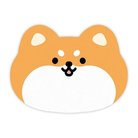 2 Pcs Style 9 Yellow Puppy pattern Cartoon Pet Feeding Mat for Cats & Dogs - Absorbent Diatom Mud Splash-Proof Mat, Easy to Clean