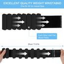 Black Adjustable Silicone Wrist & Ankle Weights - 2lb Pair (900g) | Comfortable Fitness Resistance Bands for Workout, Running, Training