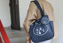 Dark Blue Foldable Waterproof Shopping Tote Bag Set - Large Capacity Lightweight Reusable Grocery Bag with Matching Pouch