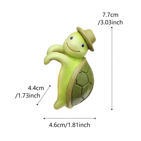 2 Pcs Green Cute Resin Turtle Pot Hanger - Garden Planter Pal Figurine Decoration