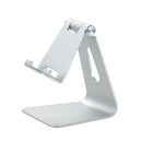 2 Pcs Silver Foldable Aluminum Alloy Phone & Tablet Stand - Adjustable Portable Desktop Holder