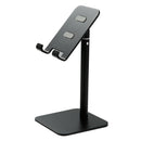 Black Adjustable Aluminum Alloy Phone and Tablet Stand - Telescopic Desktop Holder for Live Streaming and Hands-Free Use