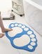 2 Pcs Red And White Foot-Shaped Plush Bath Mat - Non-Slip Absorbent Bathroom Rug for Bedroom and Doorway (50x80cm)
