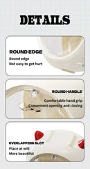 Beige And Red Horn Acrylic Blind Box Display Case - Transparent Dustproof Storage for Figures and Collectibles(The model is a shooting prop and is not included)