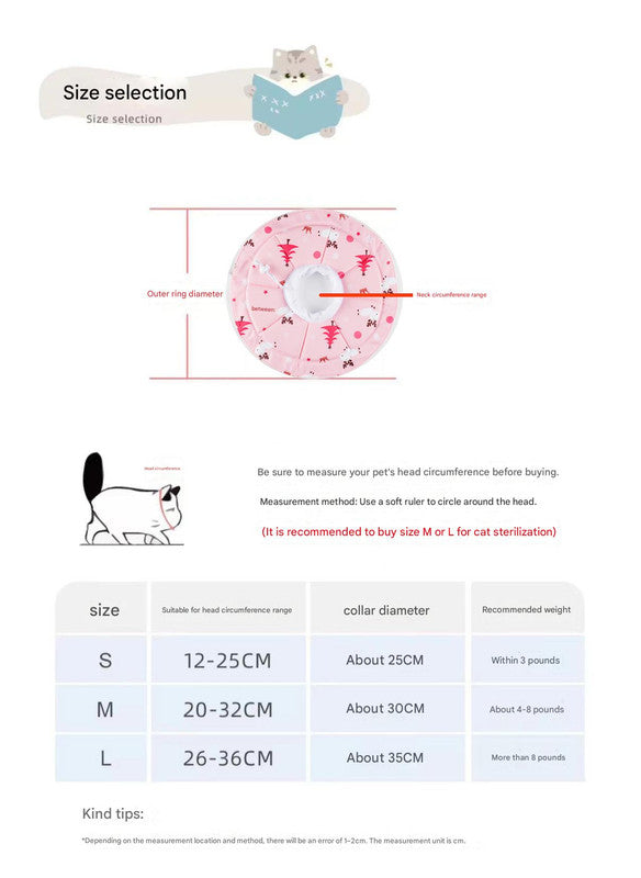 2 Pcs Size S Pink Comfortable Pet Recovery Collar | Waterproof Anti-Lick Collar for Cats & Dogs