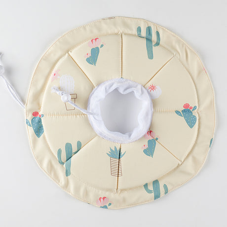 2 Pcs Size L Beige Comfortable Pet Recovery Collar | Waterproof Anti-Lick Collar for Cats & Dogs