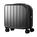 Black Compact 18-Inch Carry-On Suitcase | Lightweight ABS Hardside Spinner Luggage