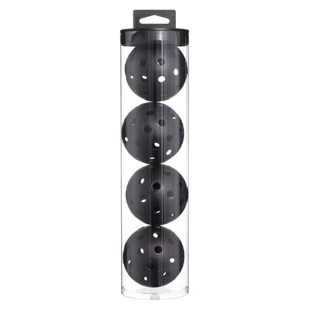 2 Tubes Black Outdoor Pickleball Balls 4-Pack - Durable 40-Hole Design with Carry Tube(8 balls in total)