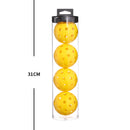 2 Tubes Yellow Outdoor Pickleball Balls 4-Pack - Durable 40-Hole Design with Carry Tube(8 balls in total)