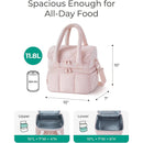 Beige Chic Double Deck Insulated Lunch Bag - Leakproof Cooler Tote for Women