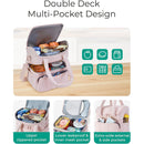 Beige Chic Double Deck Insulated Lunch Bag - Leakproof Cooler Tote for Women