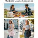 Beige Chic Double Deck Insulated Lunch Bag - Leakproof Cooler Tote for Women