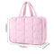 Size M Beige Quilted Hanging Toiletry Bag with Jewelry Organizer - Travel Cosmetic Case(28*12*20)