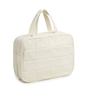 Size M Black Quilted Hanging Toiletry Bag with Jewelry Organizer - Travel Cosmetic Case(28*12*20)