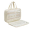 Size L Beige Quilted Hanging Toiletry Bag with Jewelry Organizer - Travel Cosmetic Case(31*12*23)