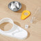 White And Yellow Pet Bowl Set with Automatic Gravity Water Dispenser - Stainless Steel & PP Feeder Station
