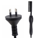 Black Electric Hot Comb Hair Straightener - Fast Heating Styling Tool with 3 Temp Settings & Anti-Scald Guard