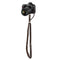 Black Adjustable Genuine Leather Camera Strap - Crossbody Shoulder Sling for DSLR/SLR(The camera is a prop and is not included)