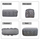 2 Pcs Grey Quilted Sofa Armrest Organizer Caddy - Multi-Pocket Remote Control Holder Bag