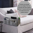 2 Pcs Black Quilted Sofa Armrest Organizer Caddy - Multi-Pocket Remote Control Holder Bag