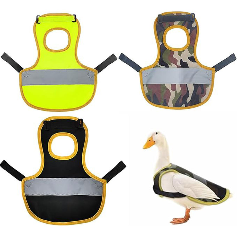 4 Pcs Black High Visibility Chicken & Duck Safety Vest - Reflective Poultry Jacket